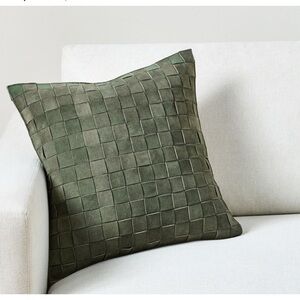 NWT Pottery Barn Green Suede Textured pillow Cover - set of 2
